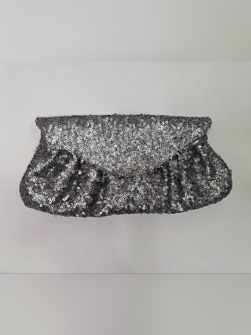 ✨ Urban Expressions Silver Sequin Foldover Clutch Evening Bag ✨